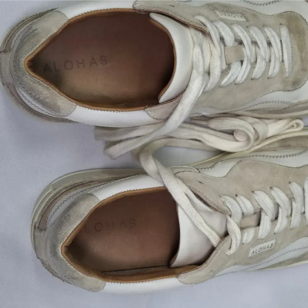 ALOHAS TB.87 Low Top Sneakers Quarry Leather Suede Made Portugal Size 9